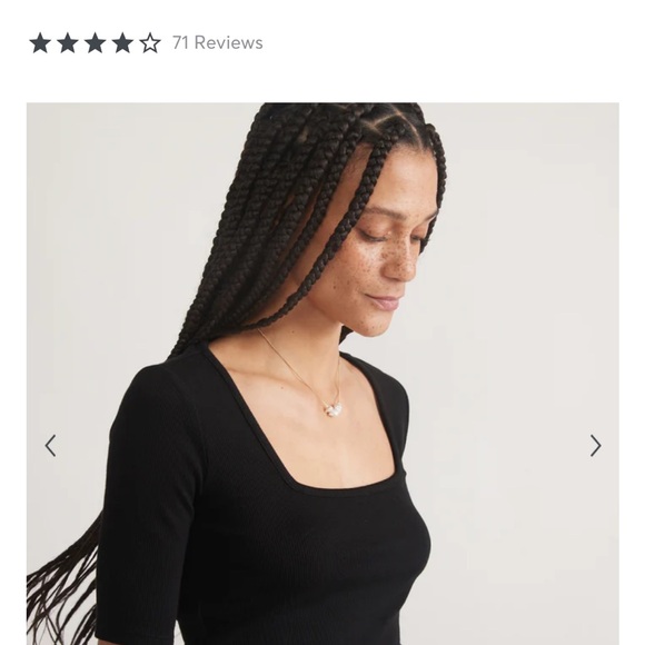 Lexi Rib Square Neck Cropped Top, Size M - Picture 3 of 14